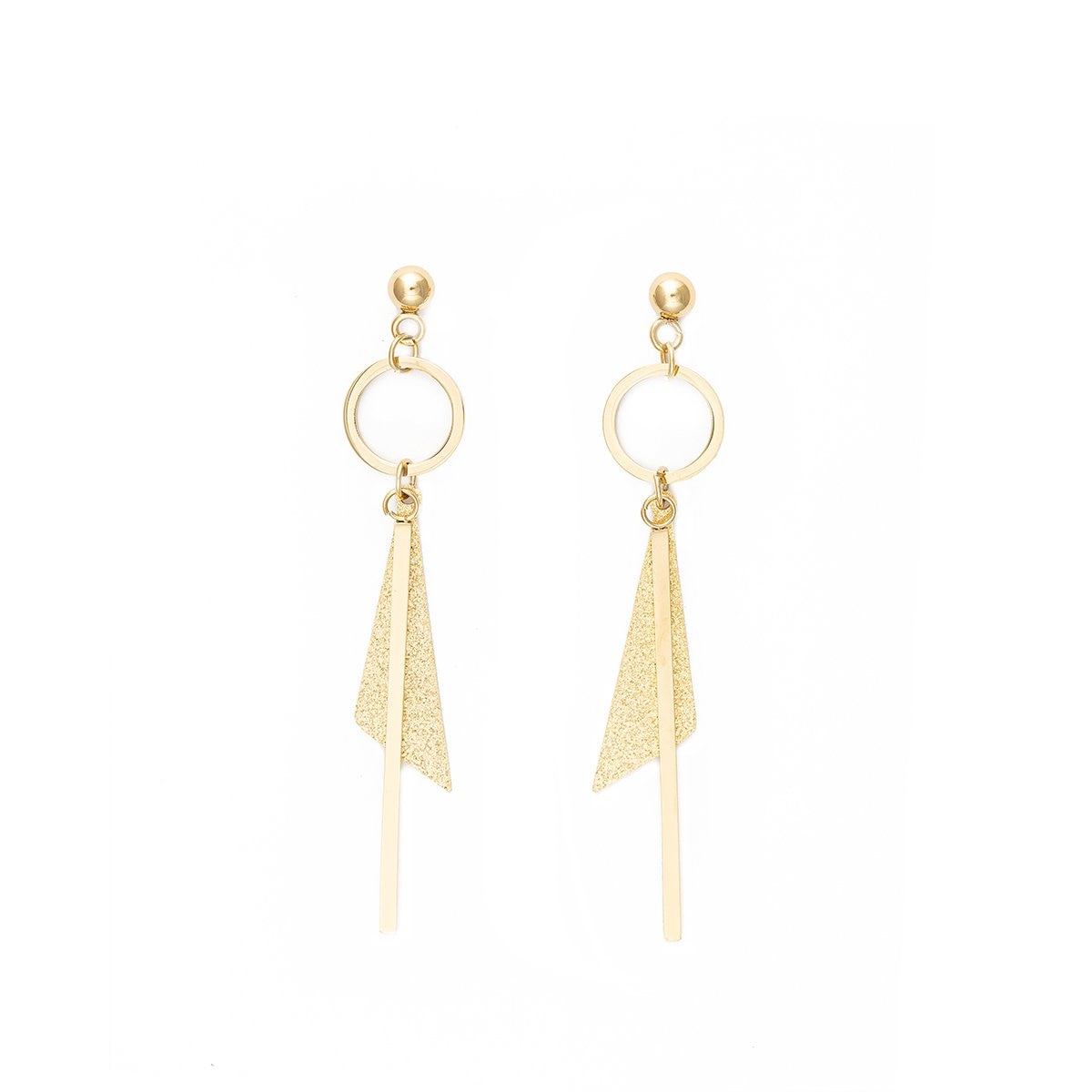 Aretes Dorados con Triangulo Acero Inoxidable Enso