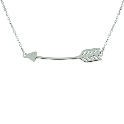 Collar Plata con Flecha Acero Inoxidable  Enso