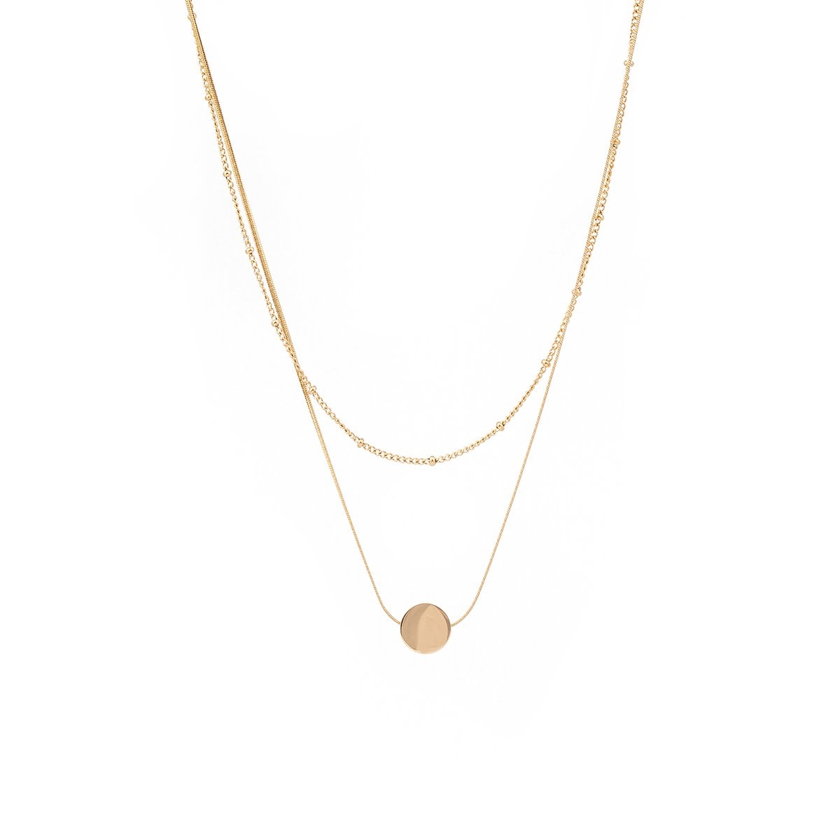 Collar Dorado con Círculos Y Bolitas Acero Inoxidable Enso