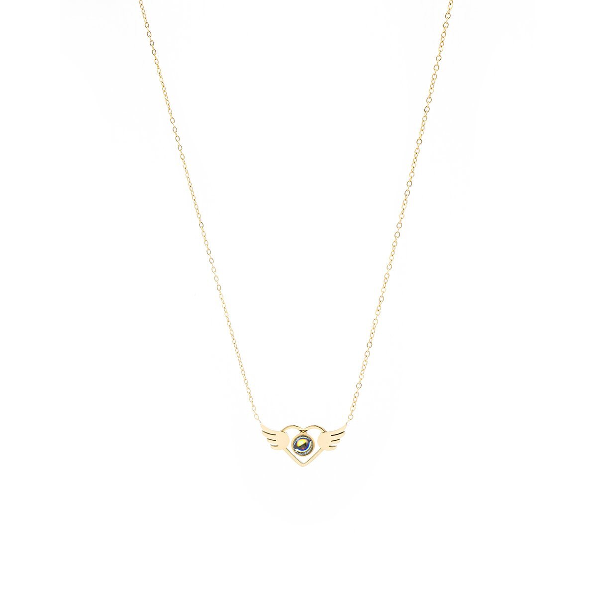 Collar Dorado con Alas Y Nanotecnología Acero Inoxidable Enso