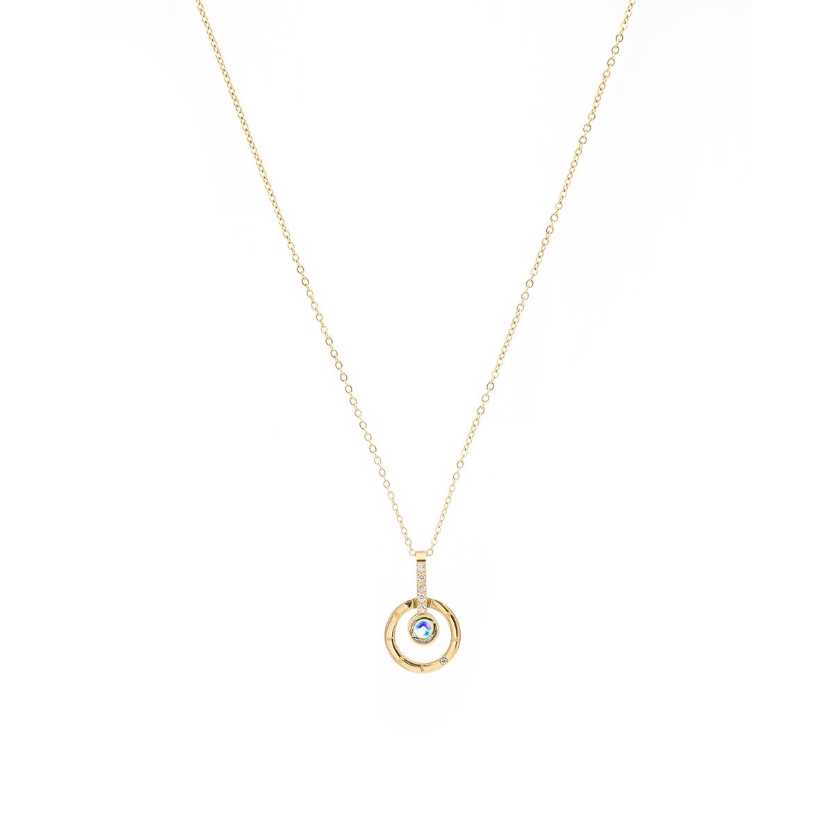 Collar Dorado con Círculos Acero Inoxidable Enso