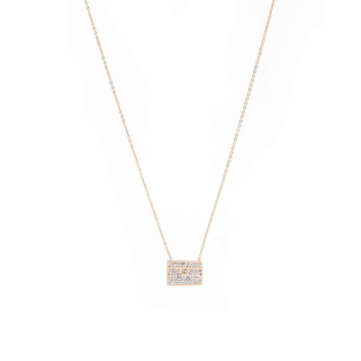 Collar Rosado con Cuadro Acero Inoxidable Enso