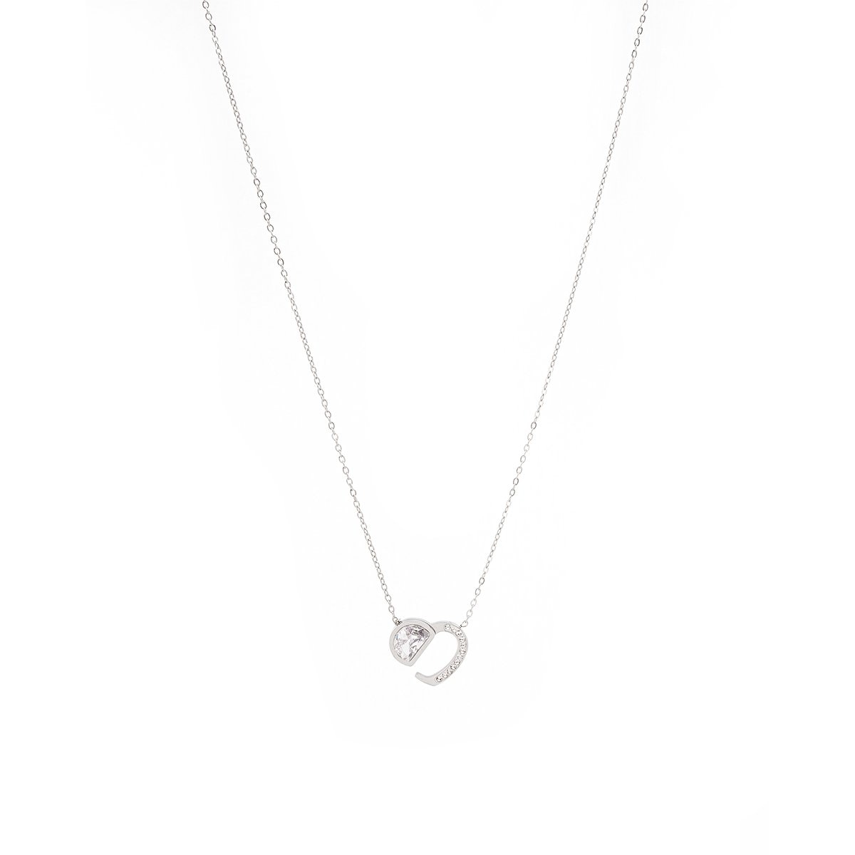 Collar Rosado con Corazón Acero Inoxidable Enso