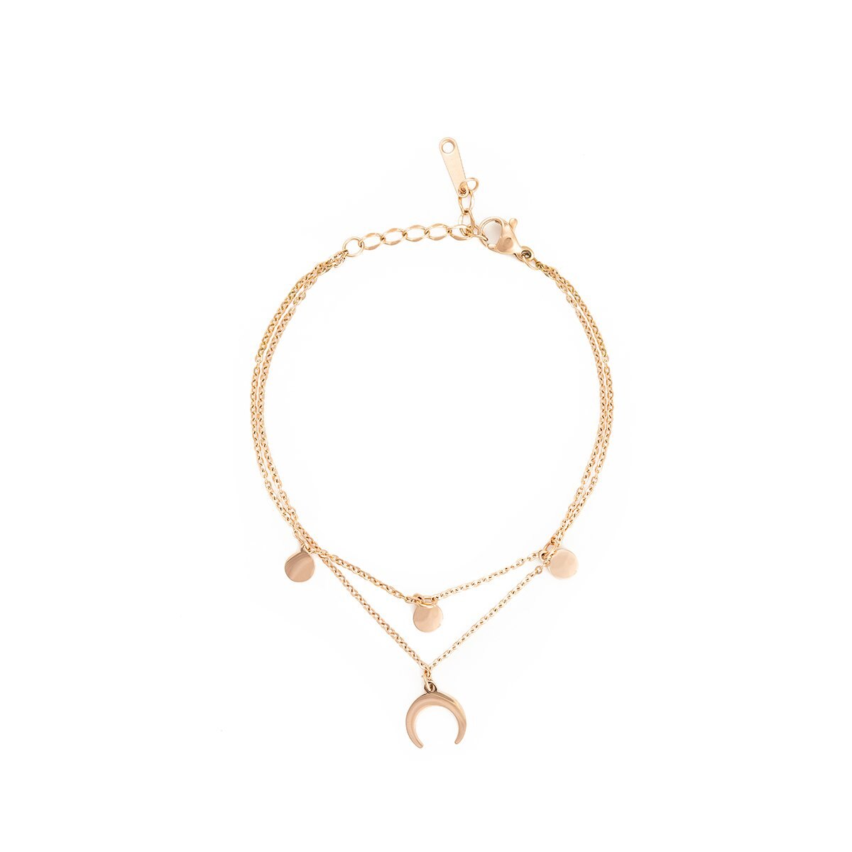 Pulsera Rosada con Media Luna Acero Inoxidable Enso