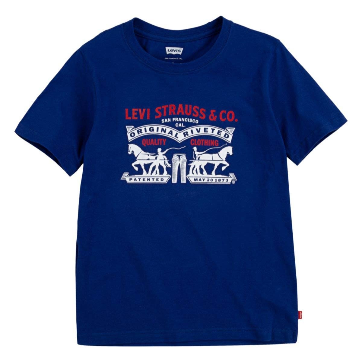 Playera Azul Manga Corta con Estampado Lev\'is para Niño