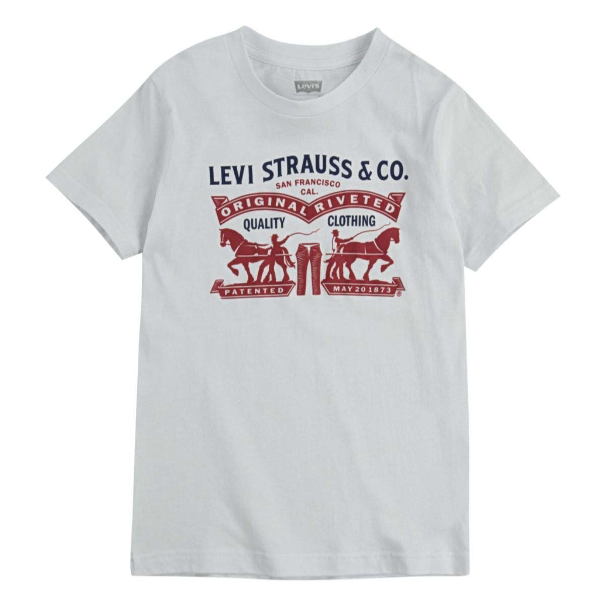Playera Blanca Manga Corta con Estampado Levi's para Niño
