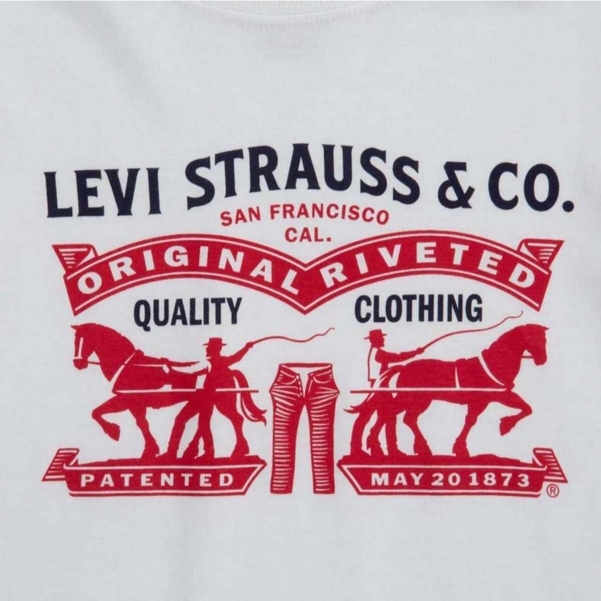 Playera Blanca Manga Corta con Estampado Levi's para Niño