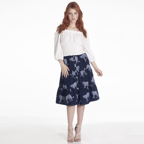 Falda Estampada Sbh By Sarah Bustani para Dama