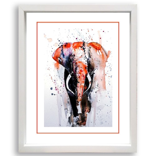 Cuadro Madesa Elefante Naranja 72X92