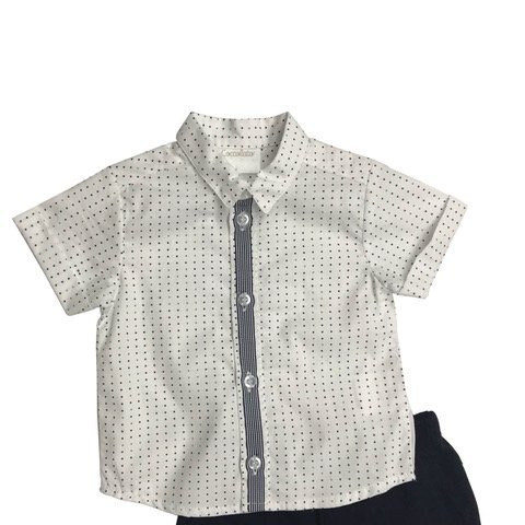 Conjunto de Short Azul con Camisa Manga Corta para Niño Coccolato