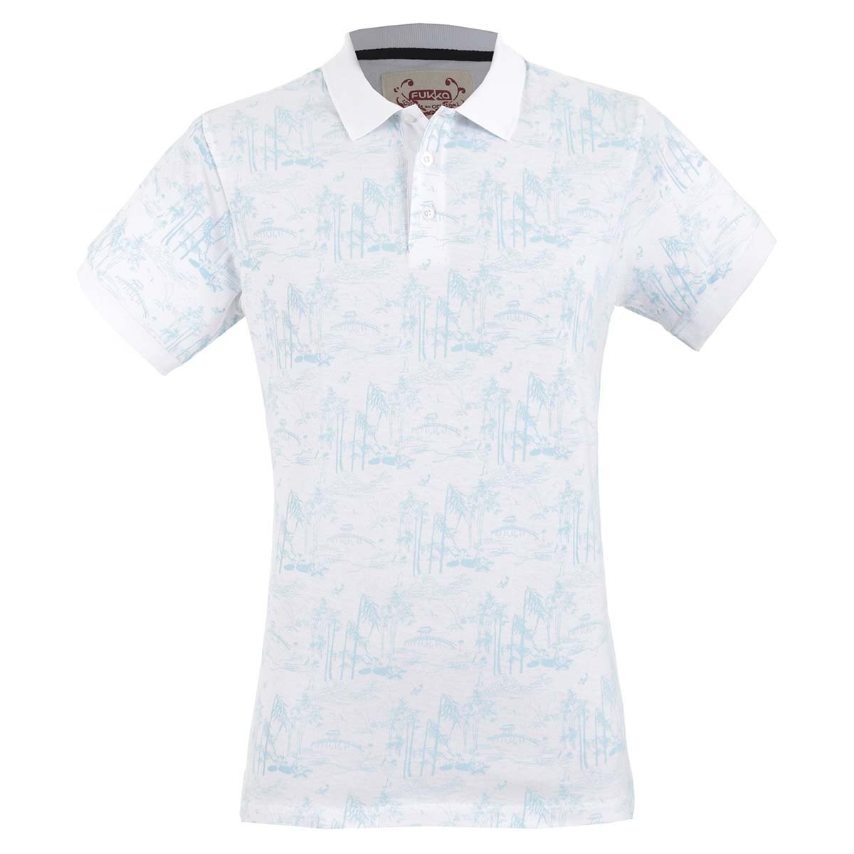 Polo Blanca Manga Corta Fukka para Caballero