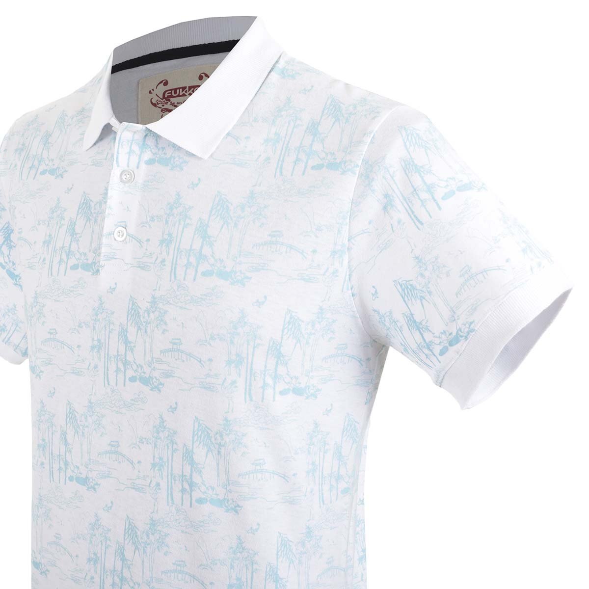 Polo Blanca Manga Corta Fukka para Caballero