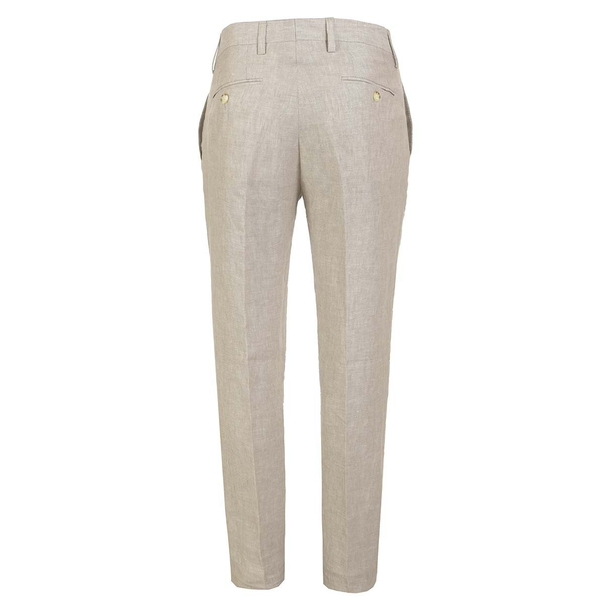 Pantalón de Vestir Lino Café Carlo Corinto Slim Fit para Caballero