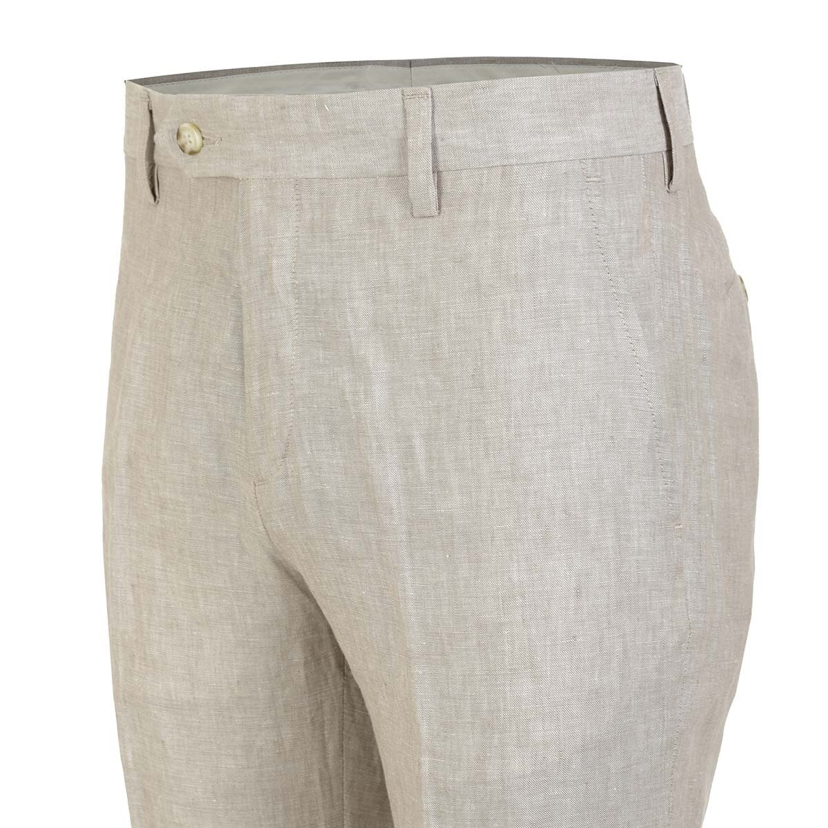 Pantalón de Vestir Lino Café Carlo Corinto Slim Fit para Caballero