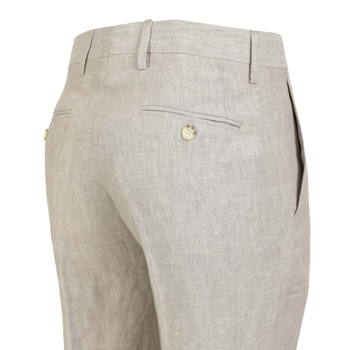 Pantalón de Vestir Lino Café Carlo Corinto Slim Fit para Caballero
