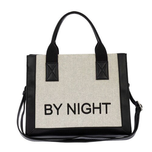 Bolso Negro Y Beige Jennyfer