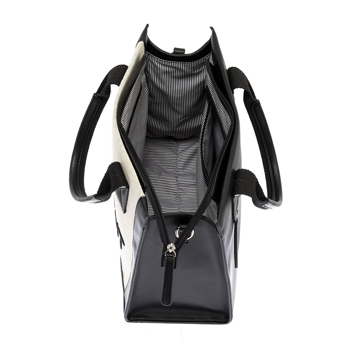 Bolso Negro Y Beige Jennyfer