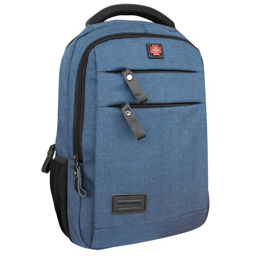 Mochila Tipo Back Pack Porta Laptop Azul Swissbrand