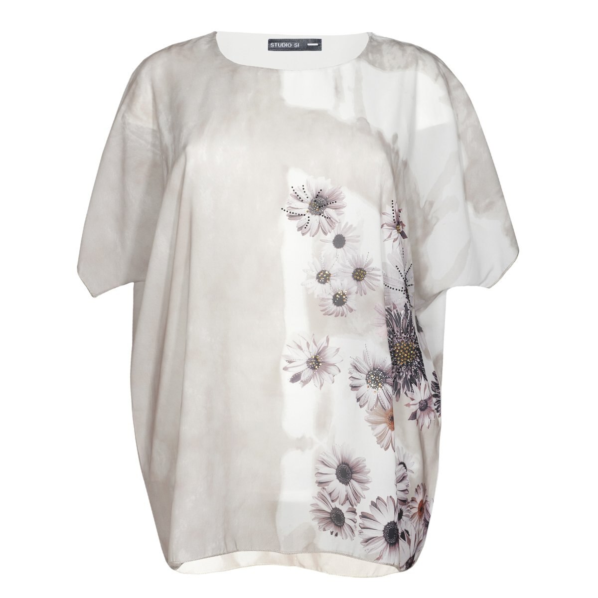 Blusa para Dama Manga Corta Aplicación al Frente Studio si