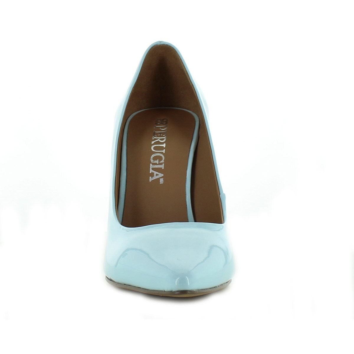 Zapatilla de Charol Azul Claro Y Tacón Perugia