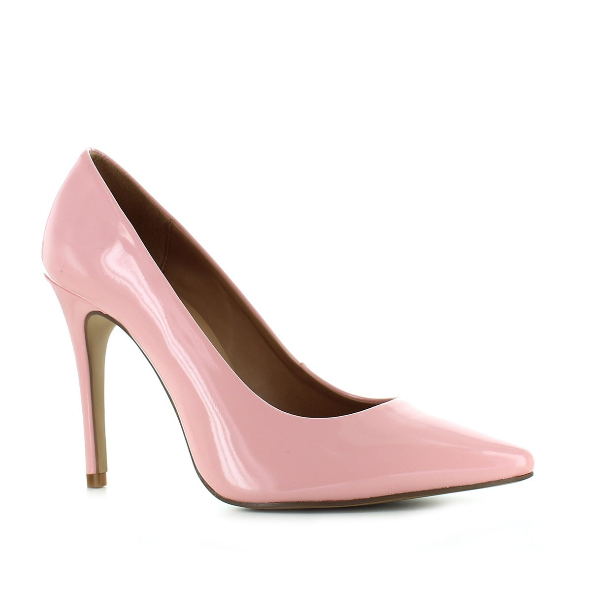Zapatilla de Charol Rosa Claro Y Tacón Perugia