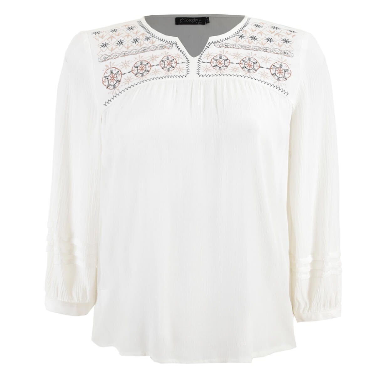 Blusa para Dama Plus con Bordado Philosophy Jr Plus