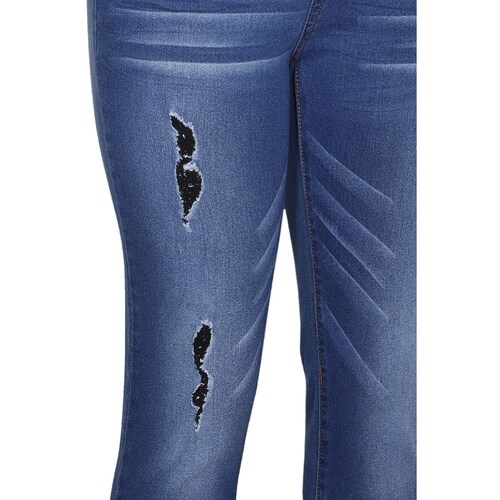 Pantalon de Mezclilla Corte Skinny con Destroyer The Blue Revolution para Dama
