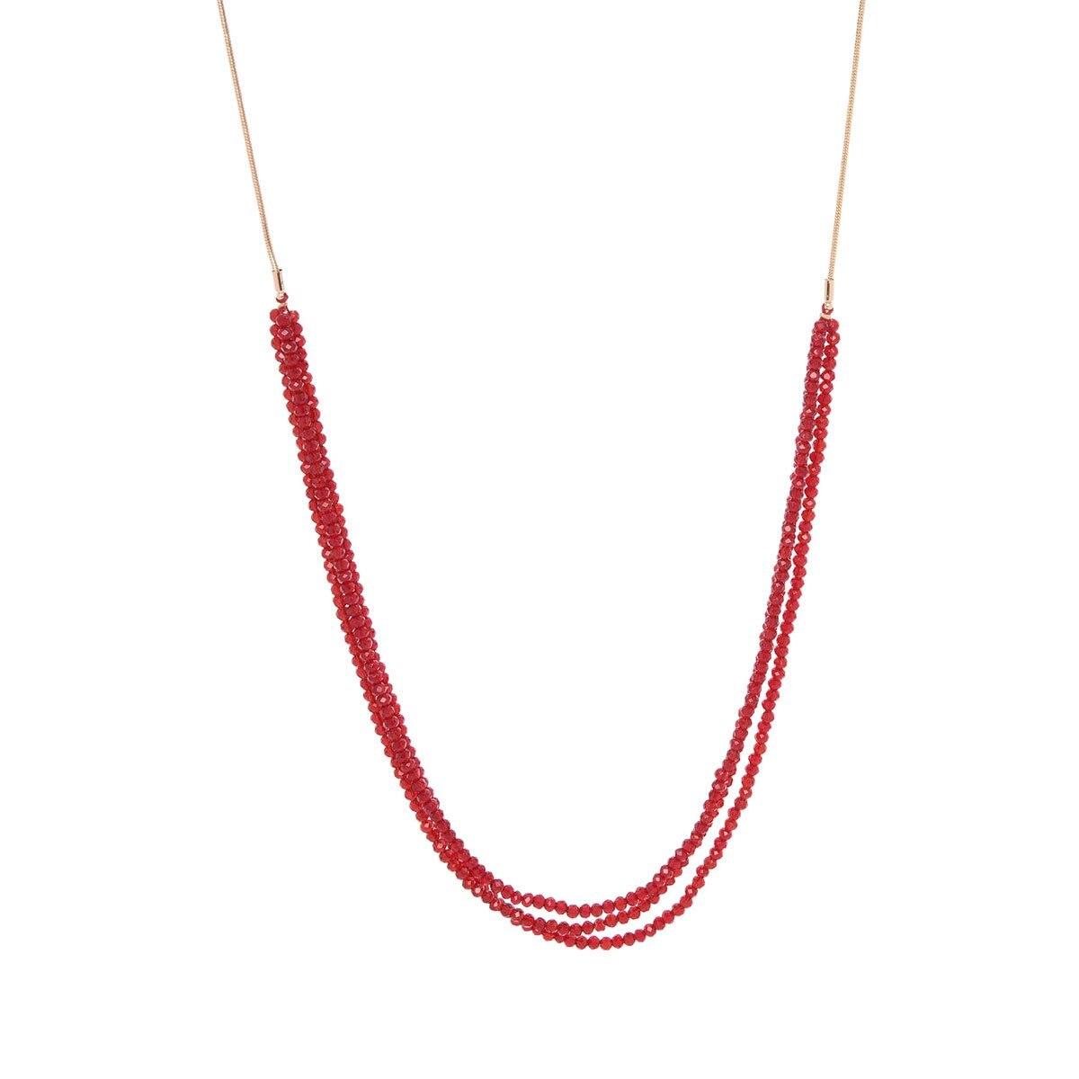 Collar Dorado Tipo Niveles con Resina Color Rojo Nine West