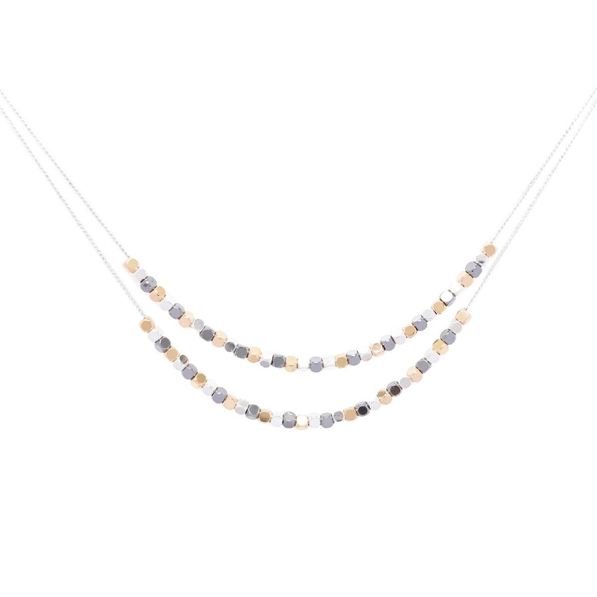 Collar Tritono con 2 Niveles con Pequeña Pedrería Nine West
