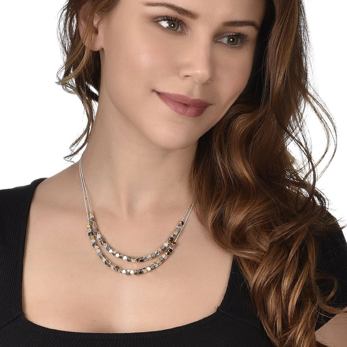 Collar Tritono con 2 Niveles con Pequeña Pedrería Nine West