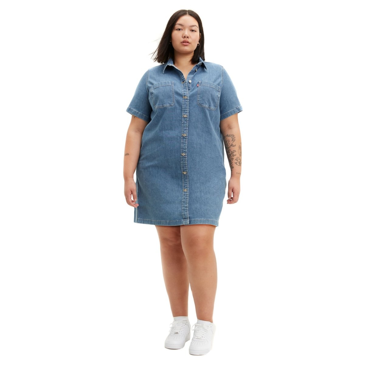 Vestido Camisero Manga Corta Levis Plus para Dama