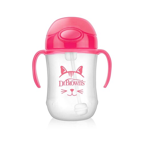 Vaso Entrenador 9Oz. con Popote Rosa Dr. Browns