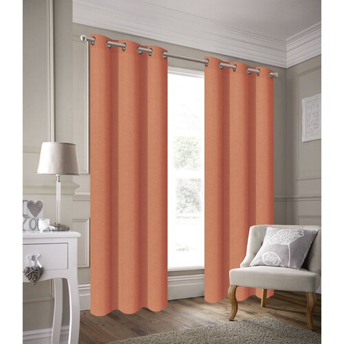 Cortina un Panel 1.37X2.25  Arillo Nicolet Linen Semi Opaca Naranja Chd Home