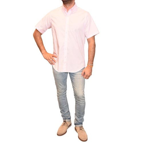 Camisa Rosa Manga Corta J Opus para Hombre