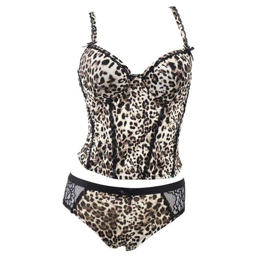Corselette con Bikini Animal Print Couture