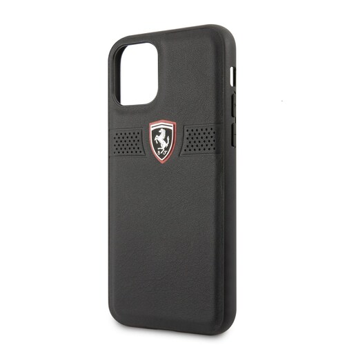 Funda Piel Negra para Iphone 11 Pro Ferrari