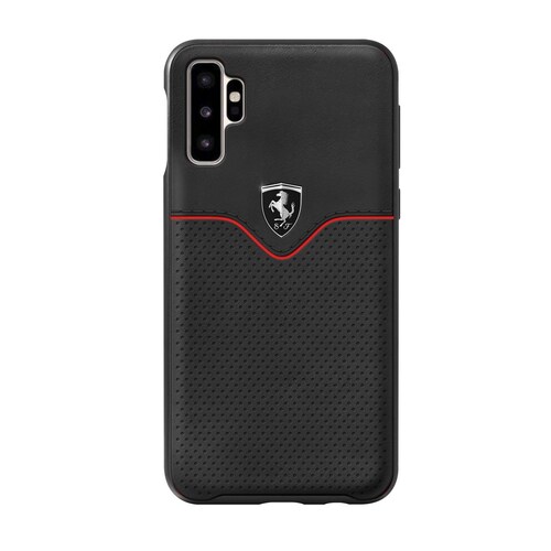 Funda Piel Negra para Galaxy Note 10 Ferrari
