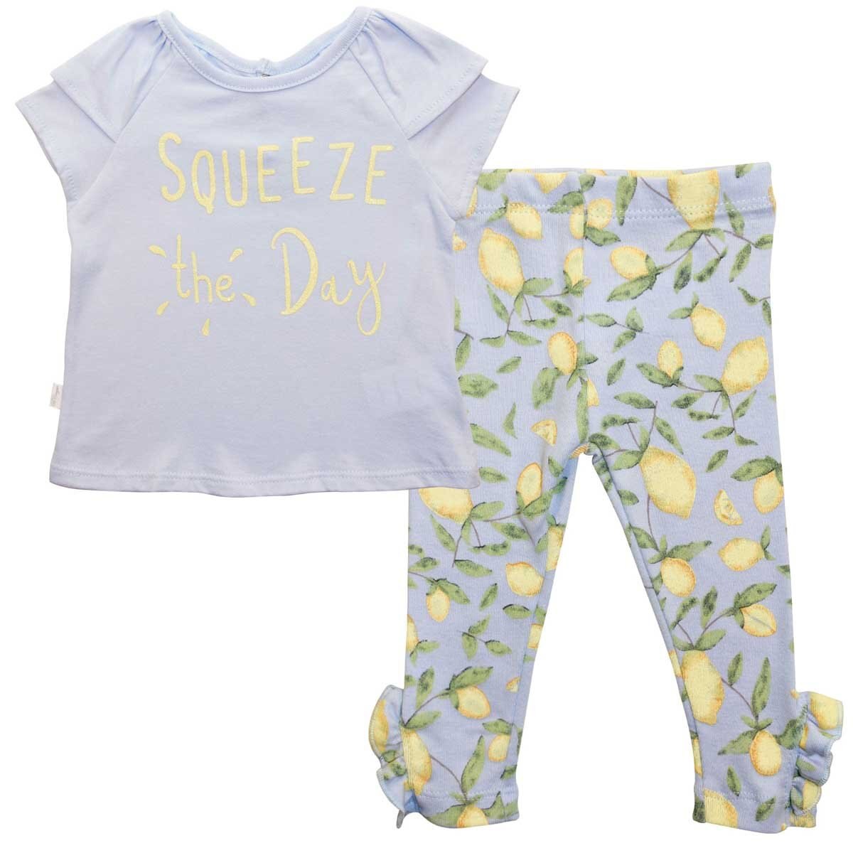 Conjunto de Playera Y Leggins Azul para Bebé Baby Creysi Collection