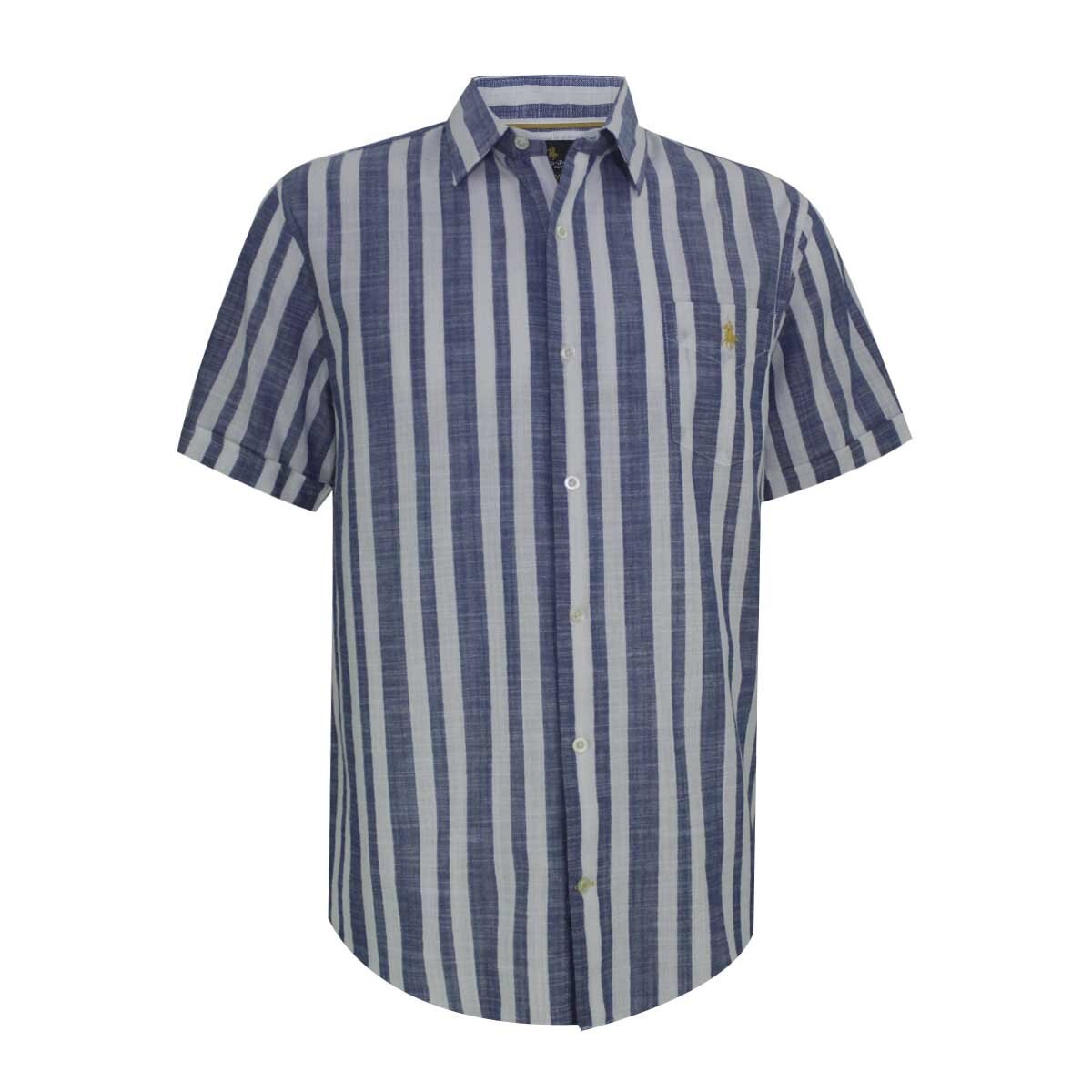 Camisa Manga Corta a Rayas Azuls Polo Club para Caballero
