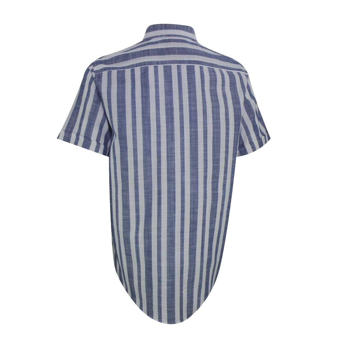 Camisa Manga Corta a Rayas Azuls Polo Club para Caballero