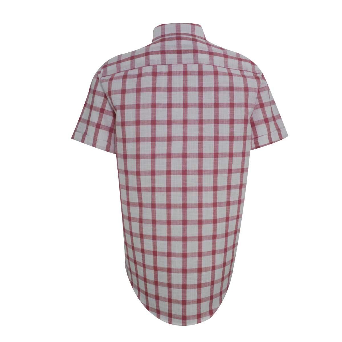 Camisa Manga Corta a Cuadros Rojo Polo Club para Caballero