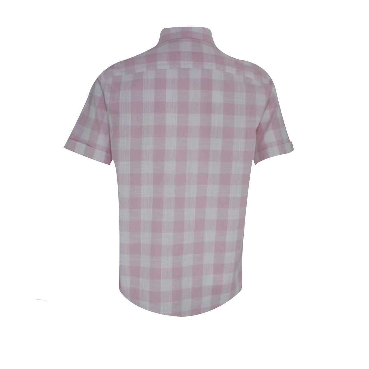 Camisa Manga Corta Cas Cuad Rosa Polo Club P10910 para Caballero