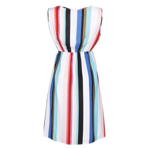 Vestido Cruzado a Rayas Sin Manga Mama Mia
