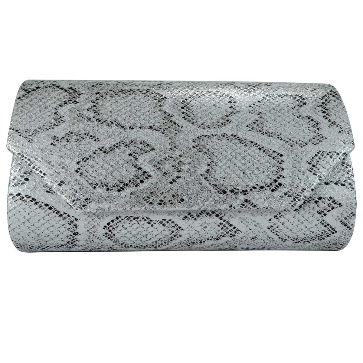 Bolsa de Noche Negro Plata Huser para Dama