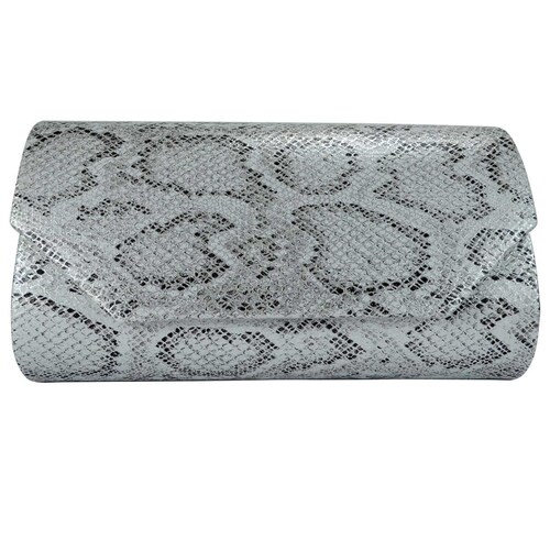 Bolsa de Noche Negro Plata Huser para Dama