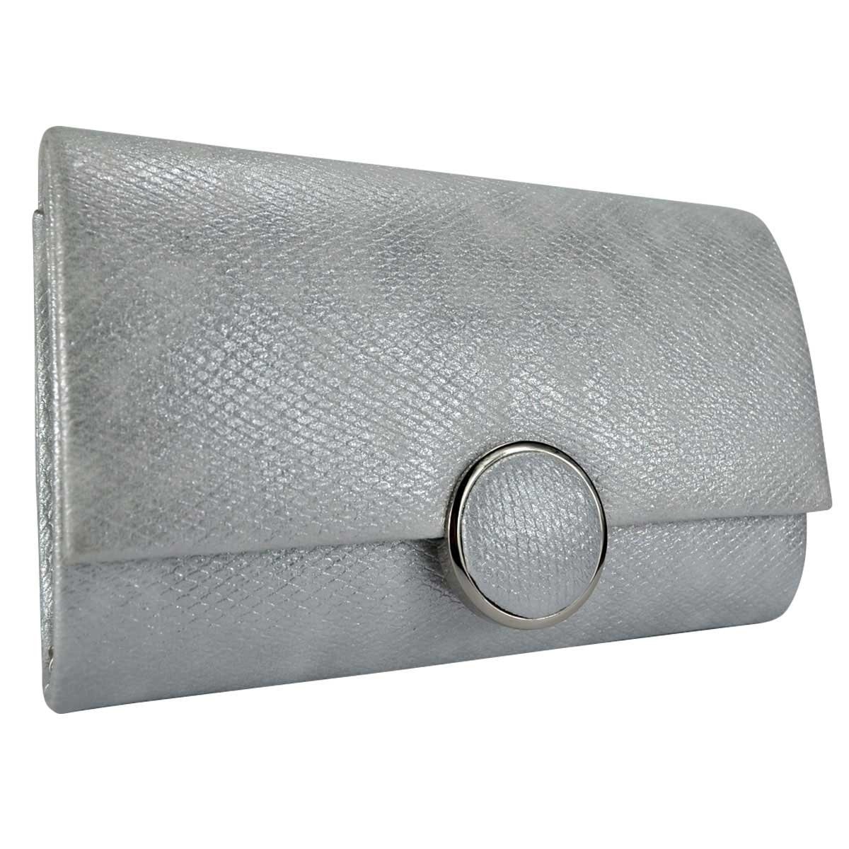 Bolsa de Noche Negro Plata Huser para Dama