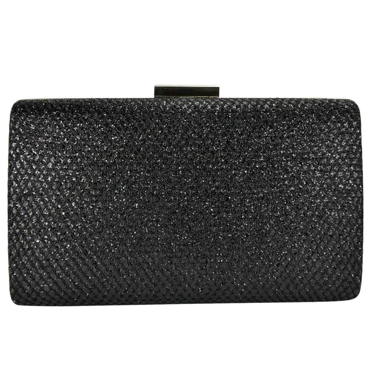 Bolsa de Noche Plata Negro Huser para Dama