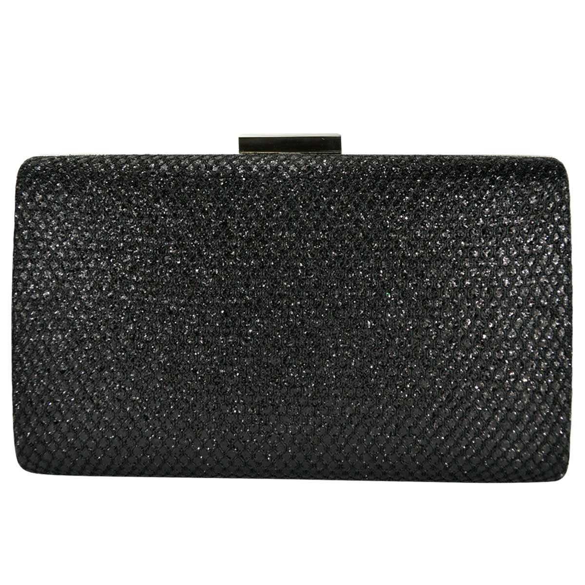 Bolsa de Noche Plata Negro Huser para Dama