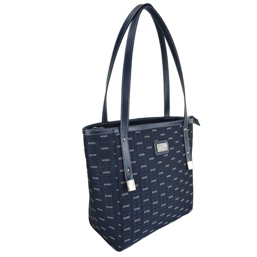 Bolsa Tote Monograma Azul con Cosmetiquera Huser
