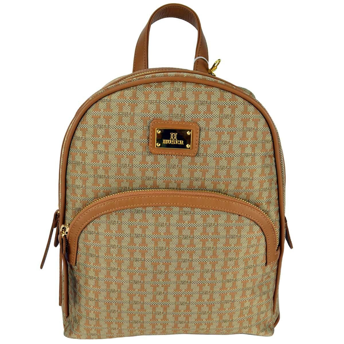 Backpack Camel Monograma con Cosmetiquera Huser